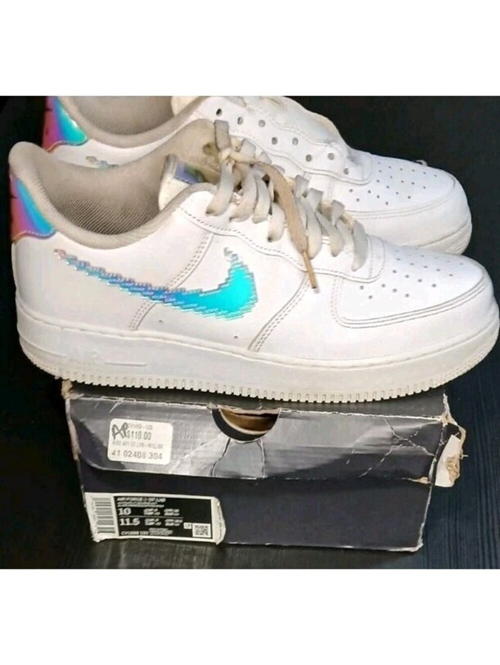 Nike Air Force 1 - '07 LV8 Low Iridescent Swoosh - Size 10 - CV1699-100